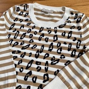 Banana Republic Pullover Striped Leopard